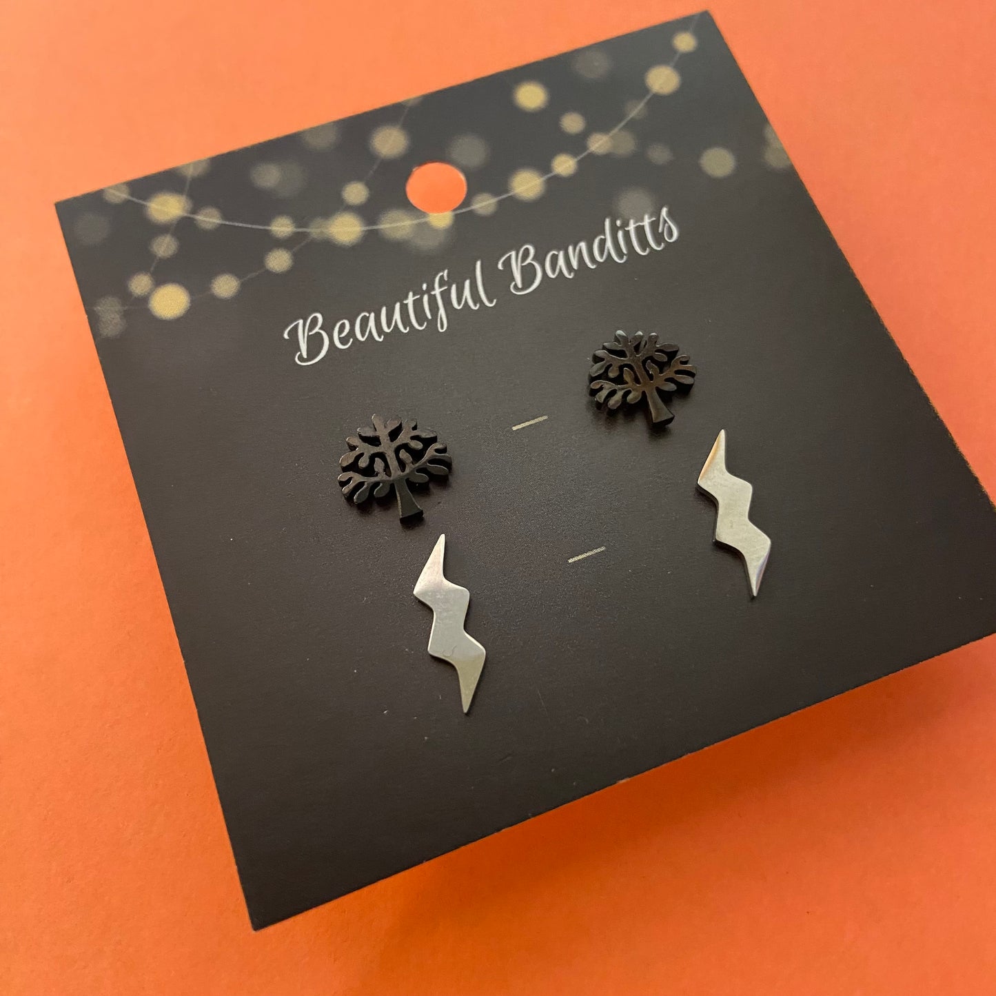 Mixed Metal Stud Earrings - Duo Set