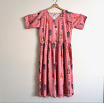 Women’s Handmade Ripple Dress with Pockets - JB PINK WOMEN / LARGE