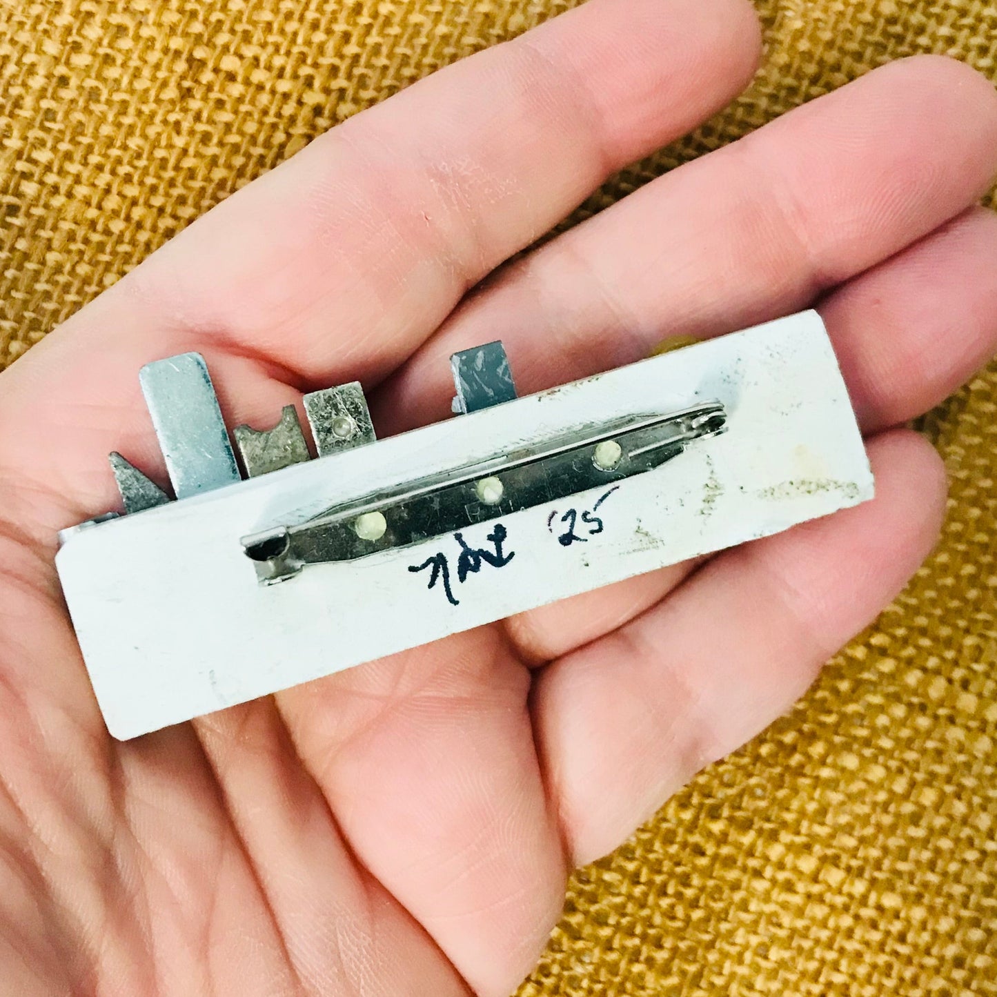 Found Object Brooch - SIlver City Sunrise 4