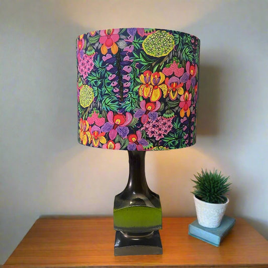 Custom Lamp Shade only - Orchids on Navy