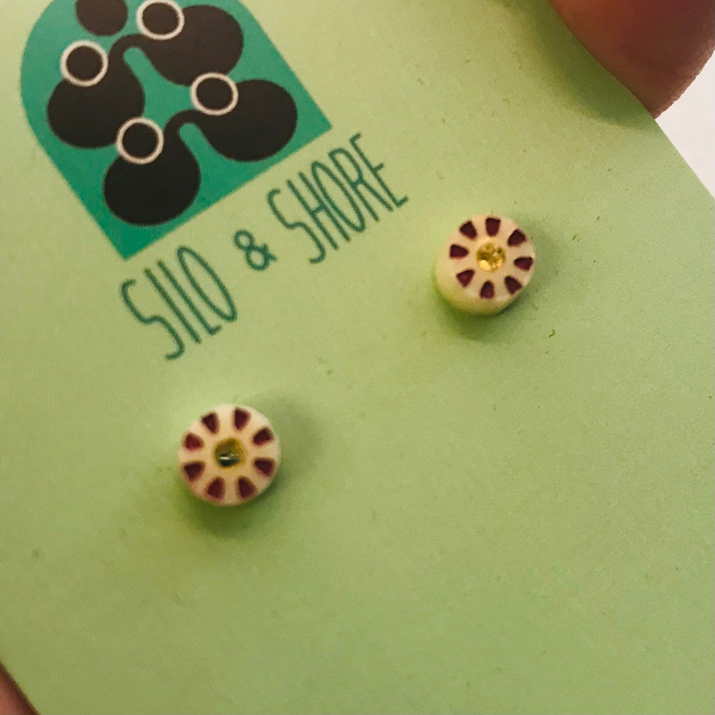 Art Deco Acrylic Earrings - Micro Studs