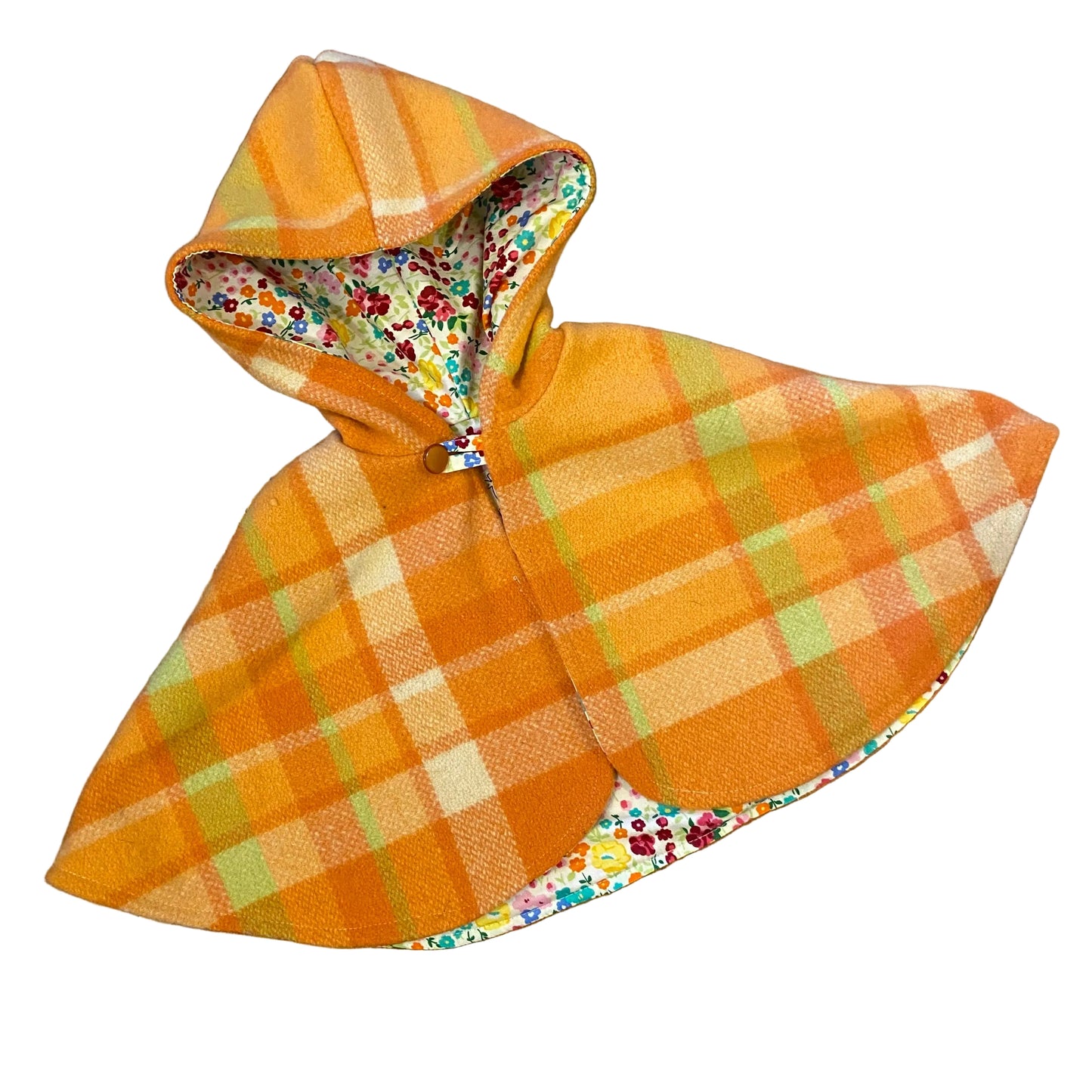 Vintage Blanket Woollen Cape - Orange
