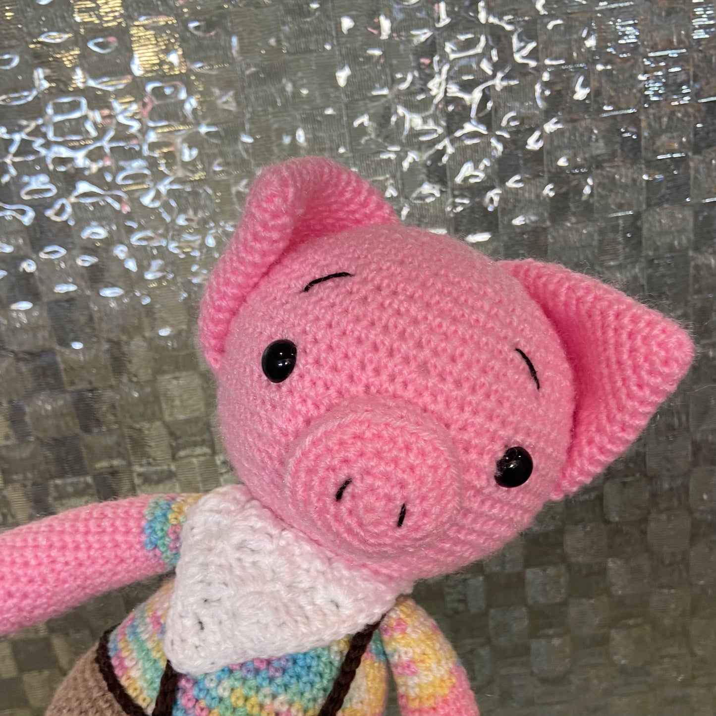 Standing Piglet Crochet Toy