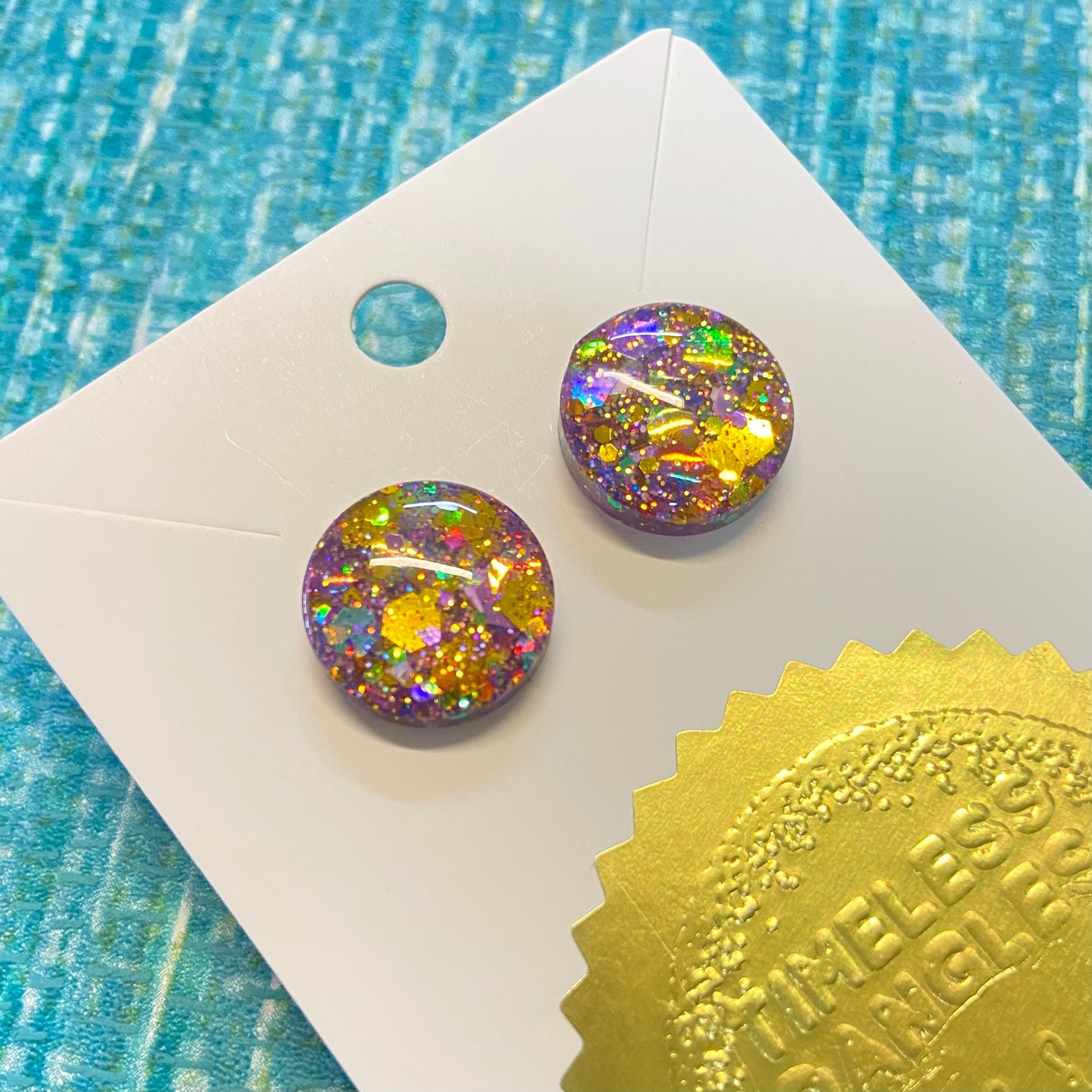 Novelty Resin Sparkle Stud Earrings