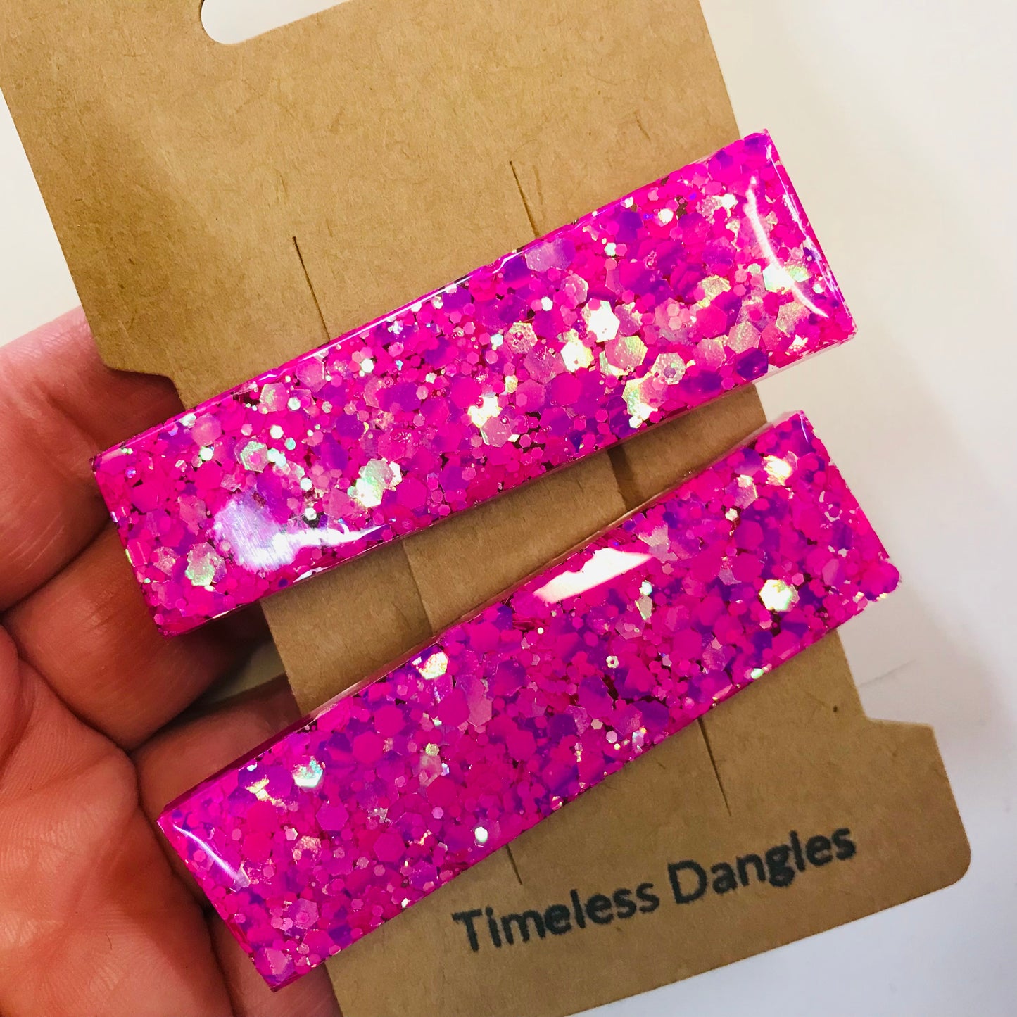 Resin Sparkle Hair Clips - Set of 2