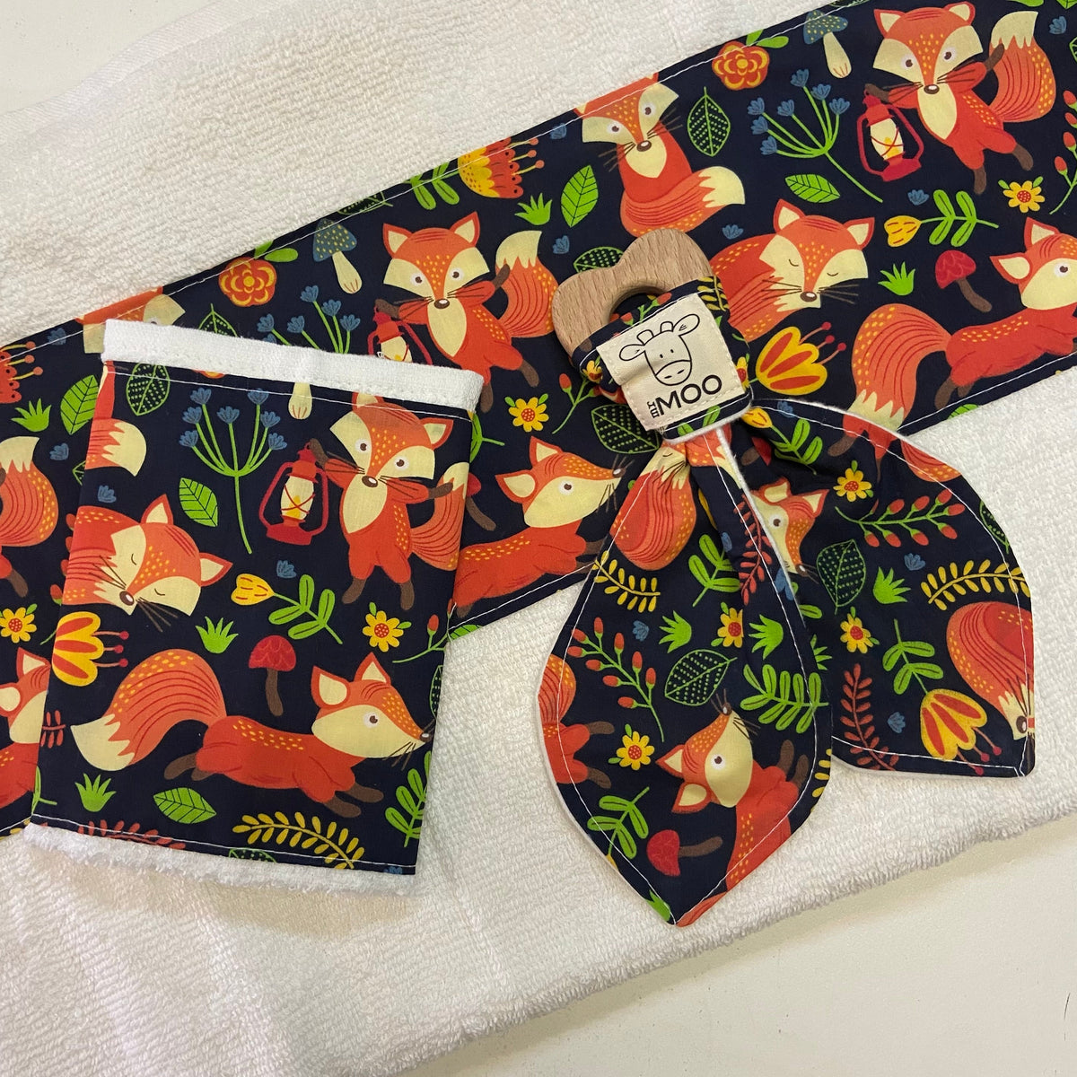 Gift Box - Towel, Wash Cloth & Bamboo Teether