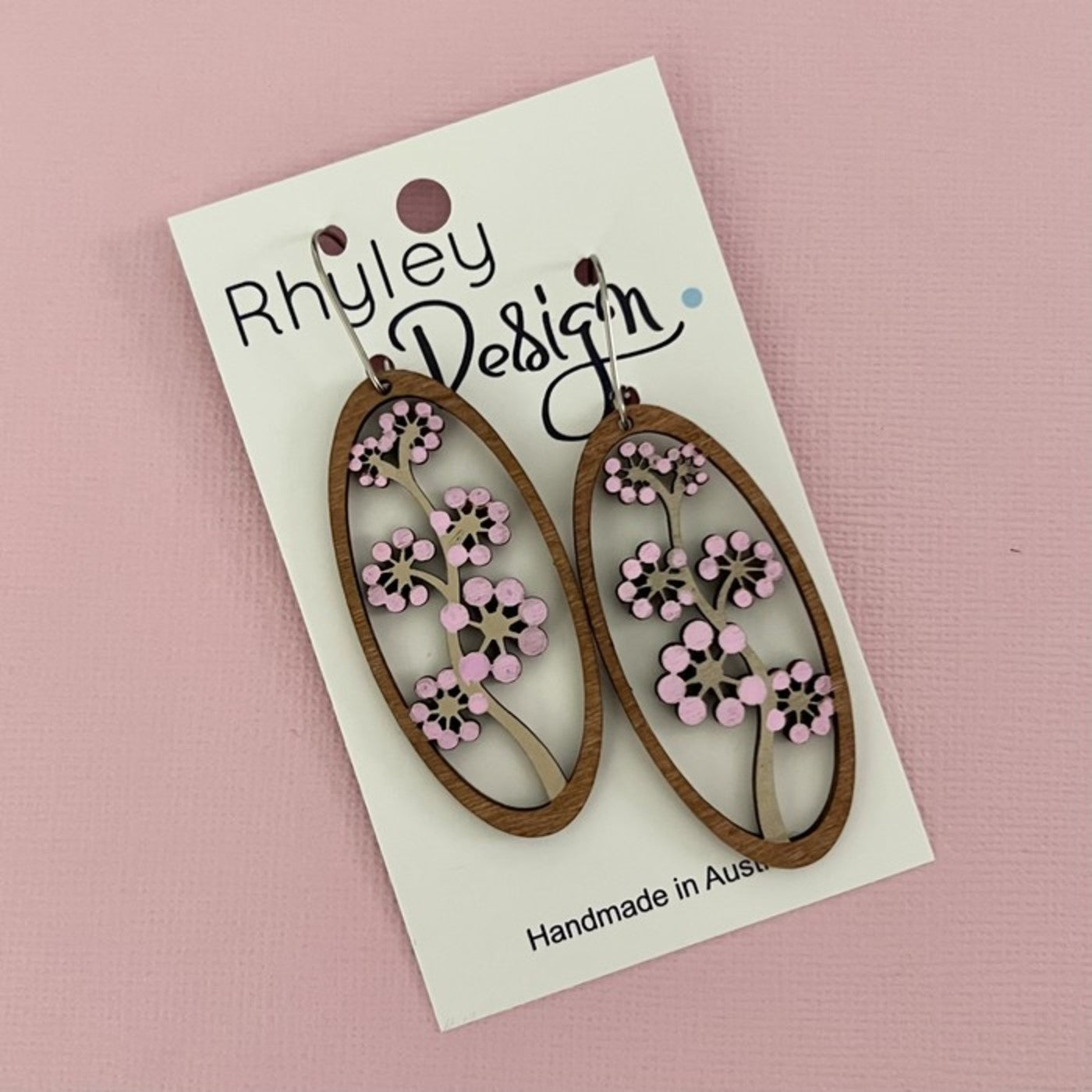 Floral Wood Statement Earrings