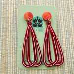 Art Deco Acrylic Earrings - Long Loop