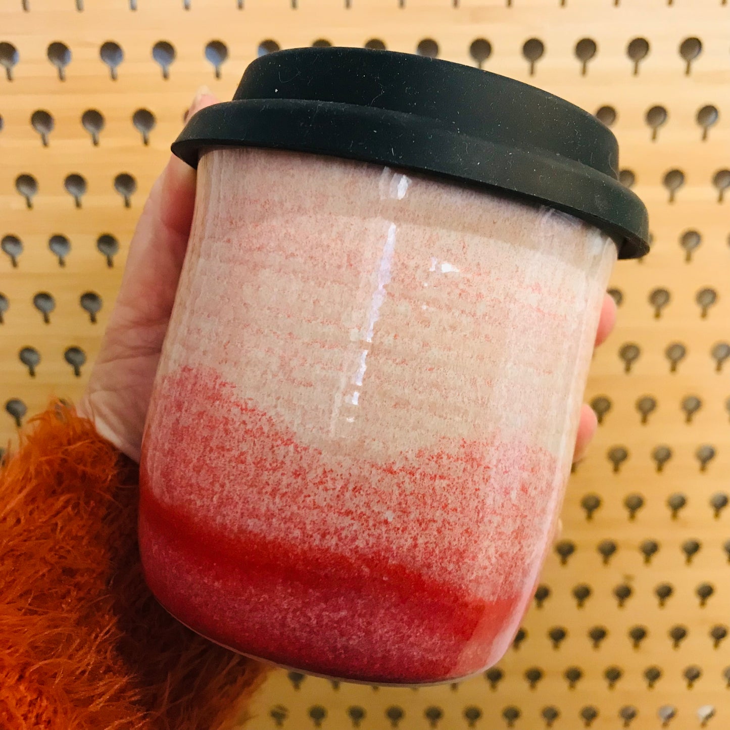 Handmade Travel Cup with Silicone Lid