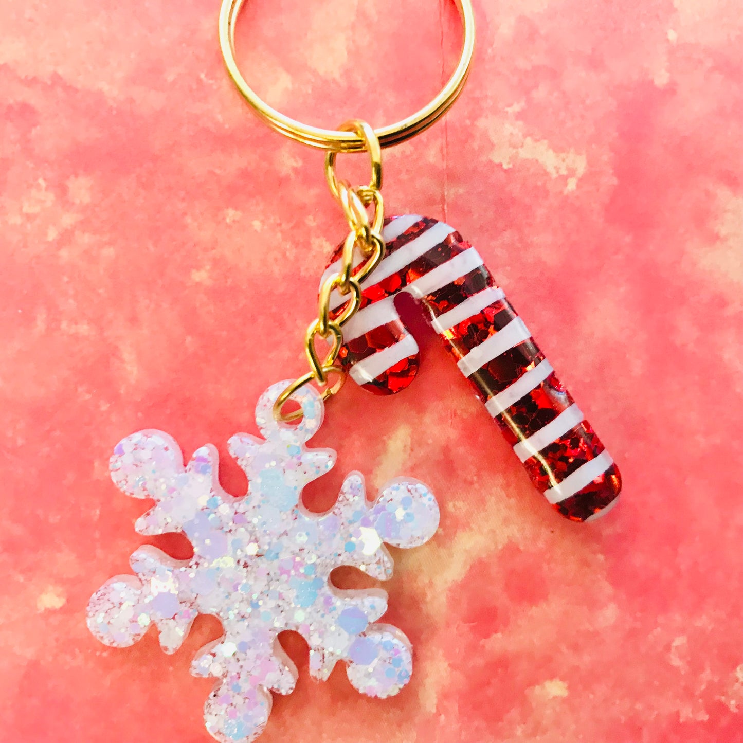 Resin Sparkle Christmas Key Chains