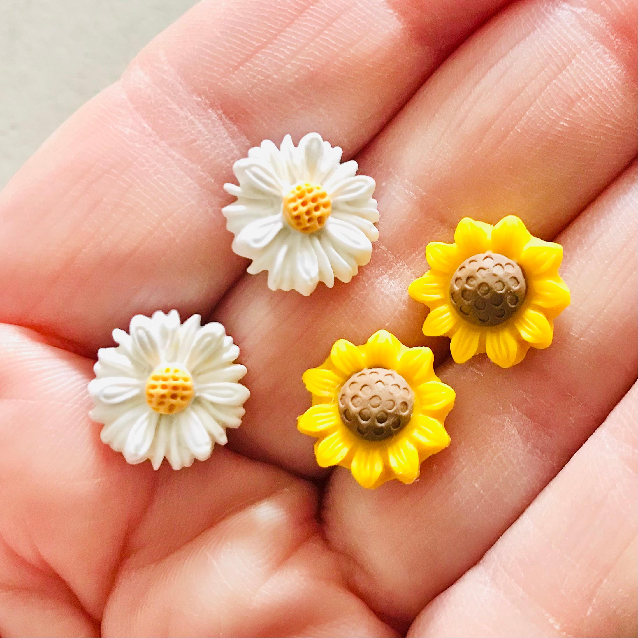 Floral Polymer Clay Mini Flower Stud Earrings