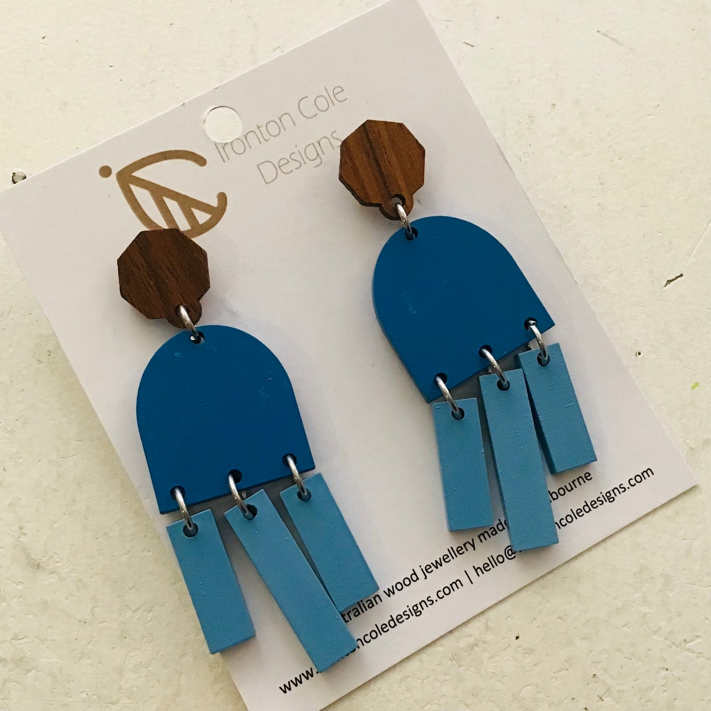 Handpainted Laser Cut earrings - Shapes on Studs Range
