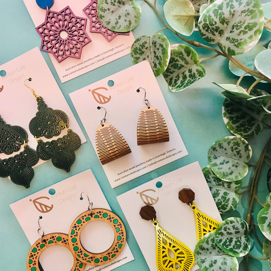 Handpainted Laser Cut earrings - Moroccan Range