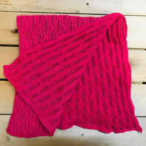 hand-knitted locally - Lace Knit Scarf Pink