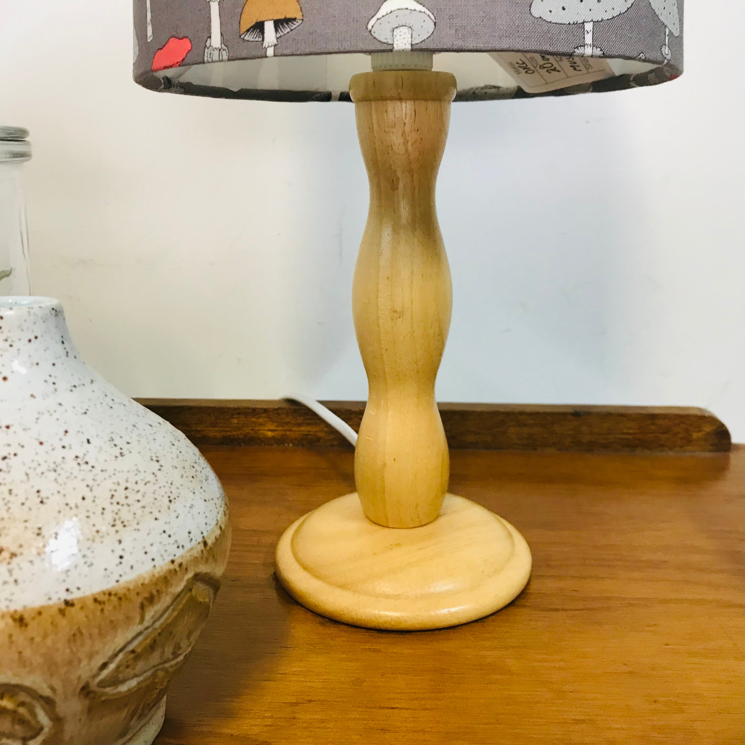 Mushroom Small Timber Table Lamp