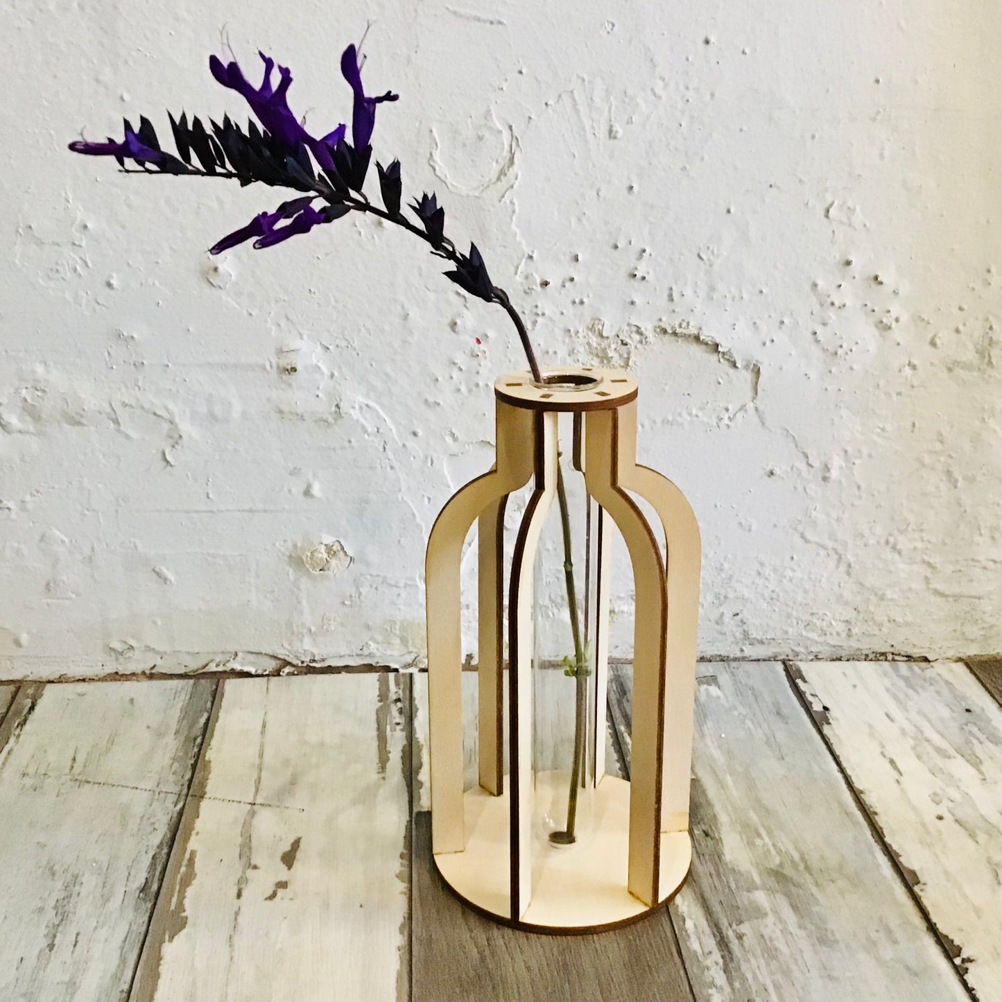 Wood Single Stem Flower Vase