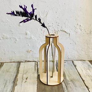 Wood Single Flower Vase