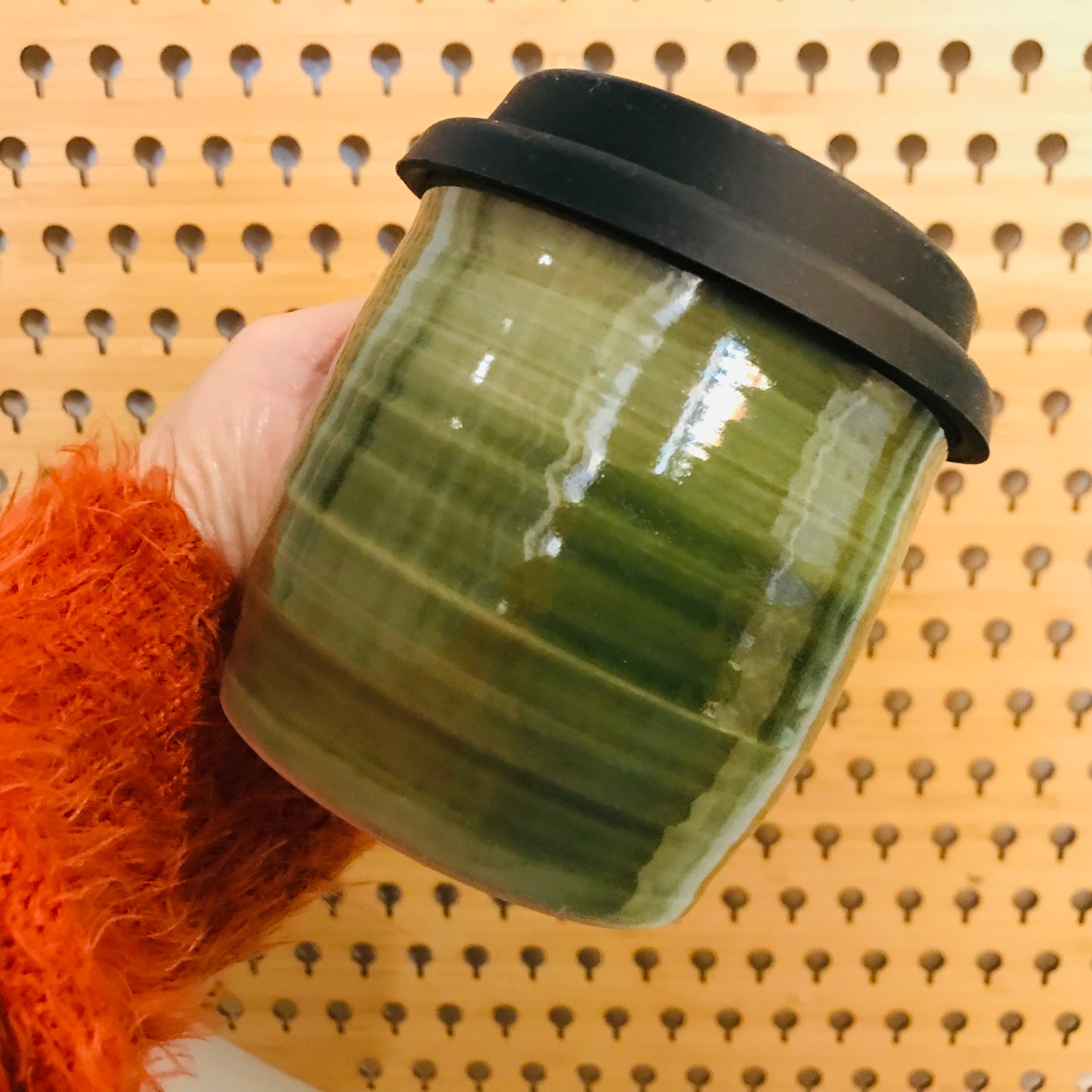 Handmade Travel Cup with Silicone Lid