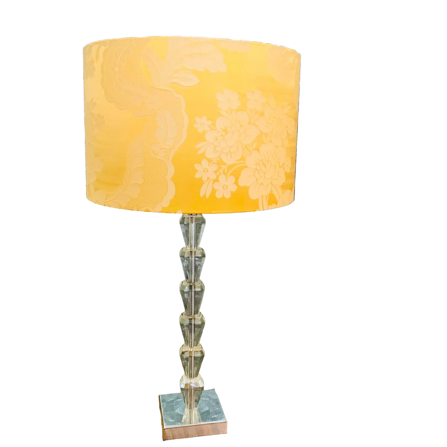 Golden Floral Acrylic Table Lamp