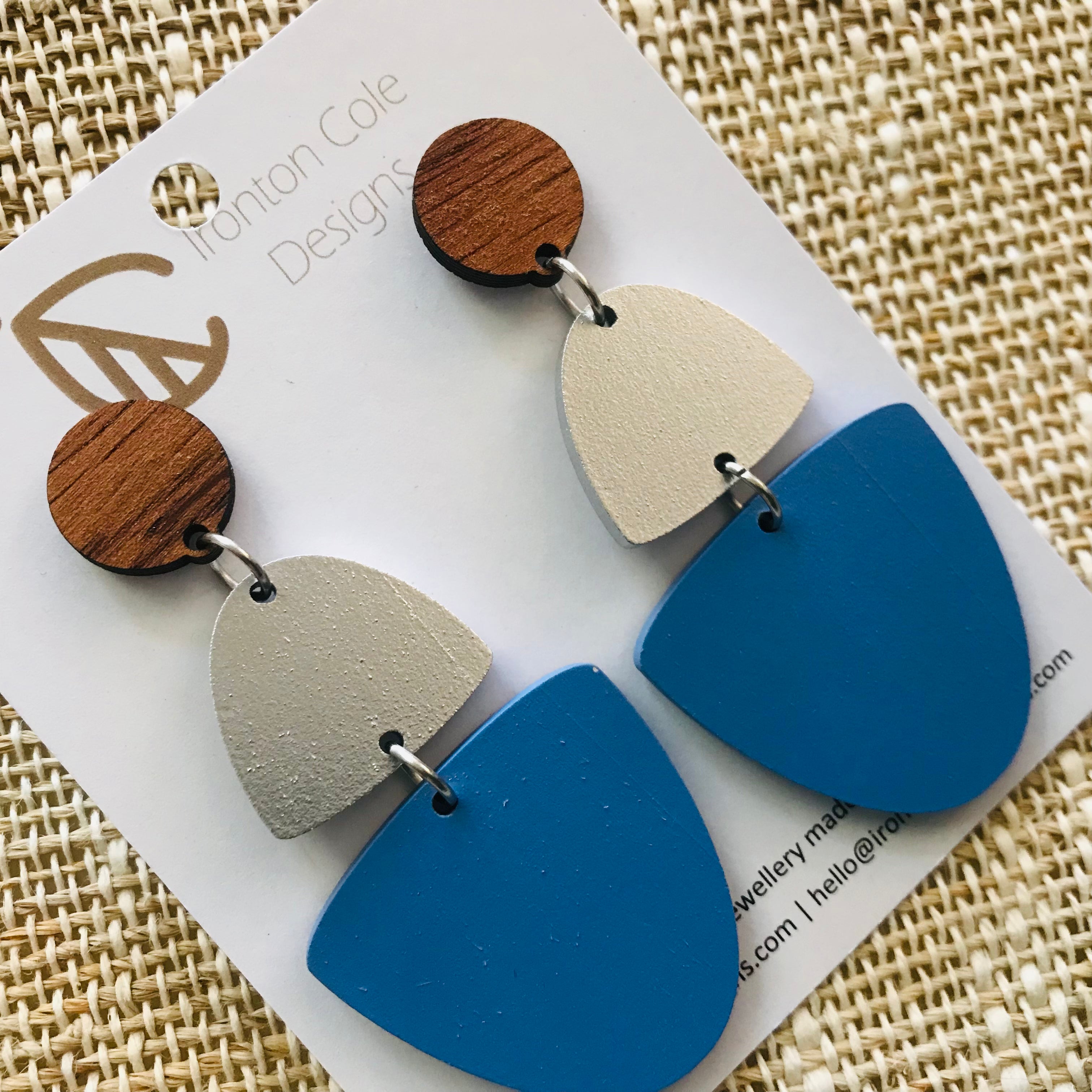 Handpainted Laser Cut earrings - Shapes Range