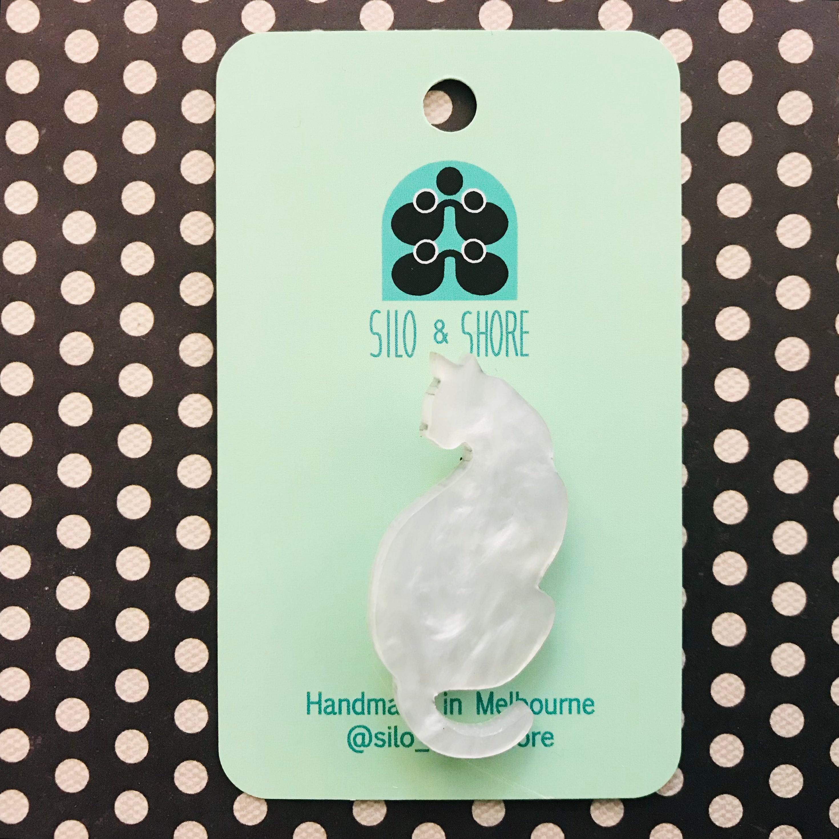Art Deco Acrylic Brooch - Cats