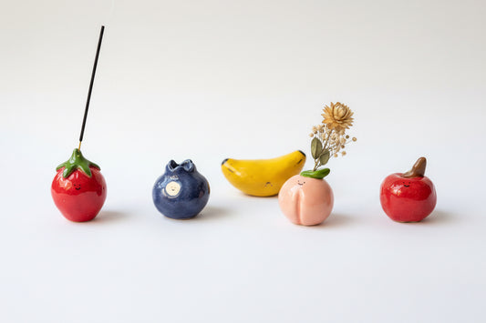 Ceramic Mini Vase Incense Holder - Pepper