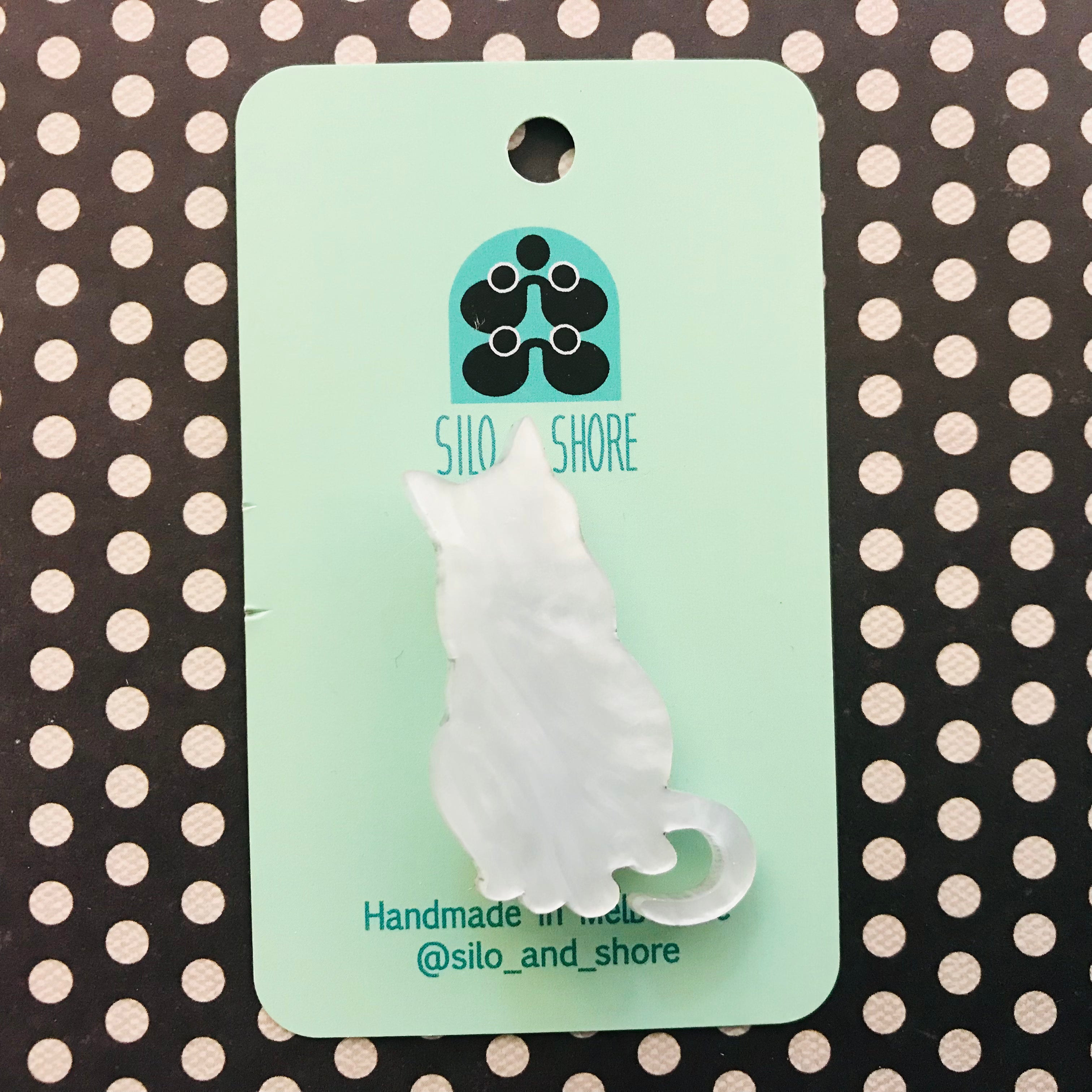 Art Deco Acrylic Brooch - Cats