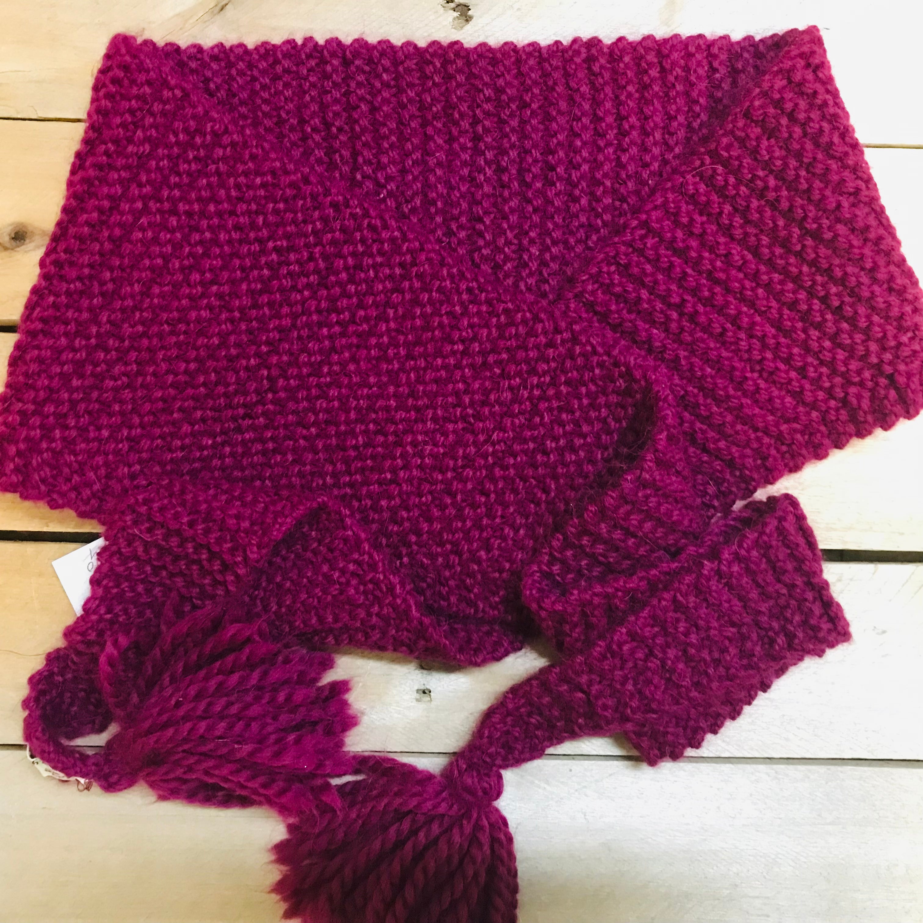 hand-knitted locally - Shawl Maroon