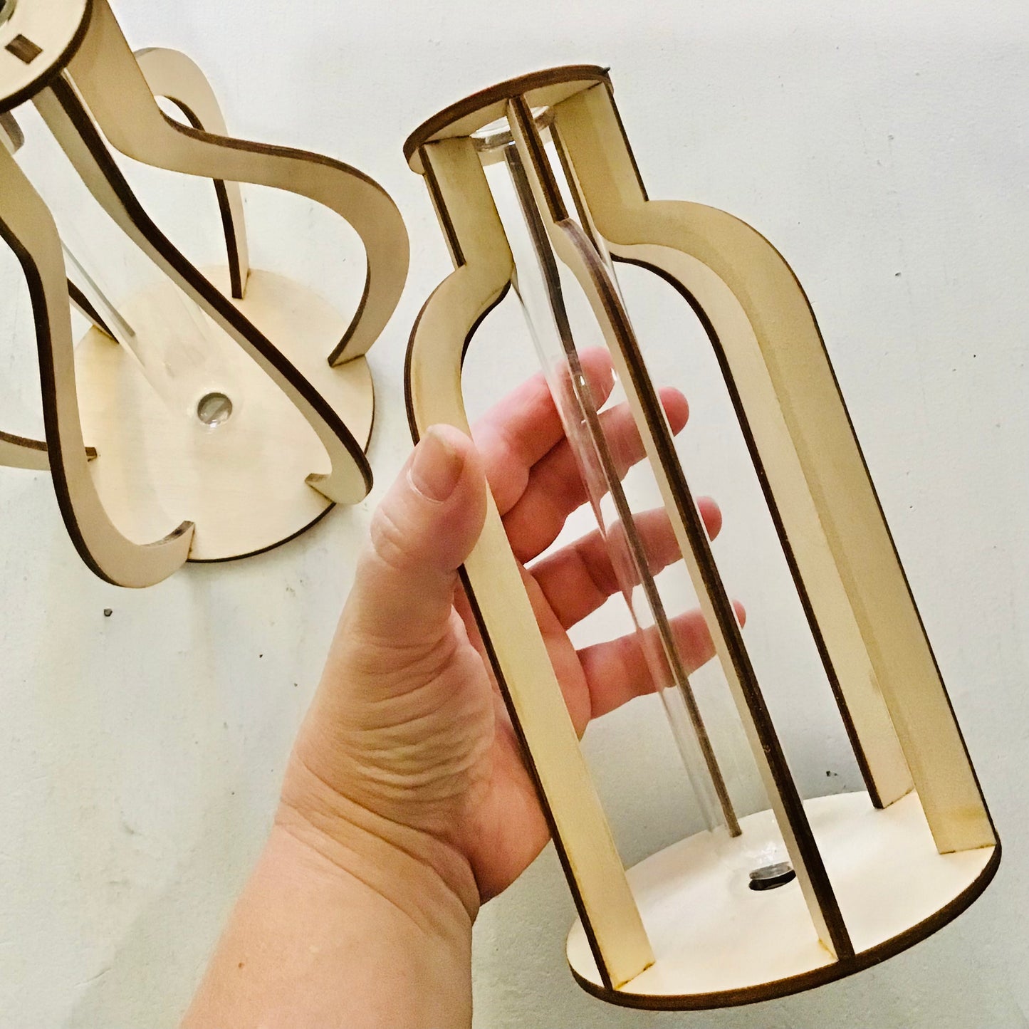 Wood Single Stem Flower Vase