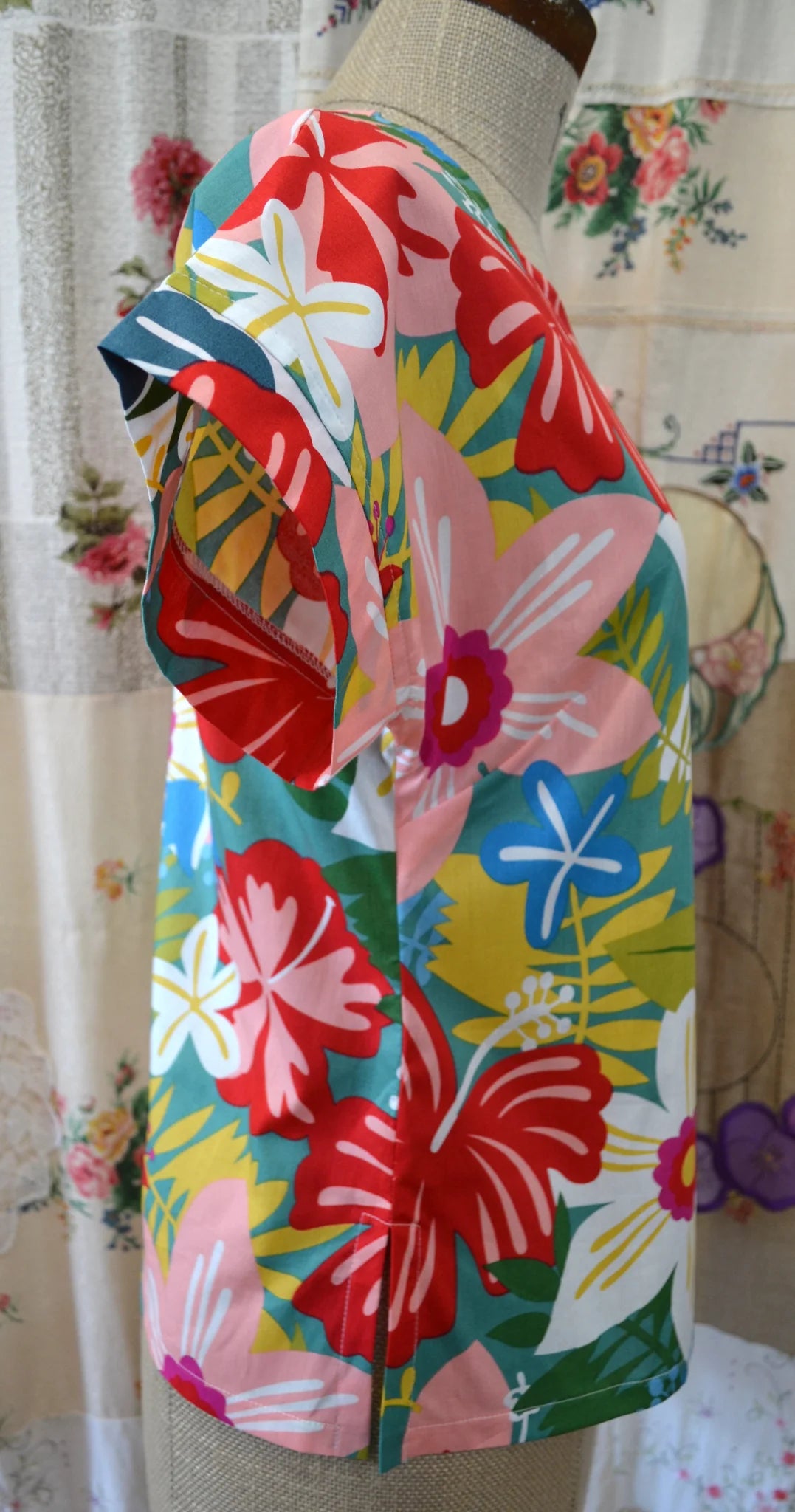 Women's Handmade Shell Top- Hibiscus ** ON SALE **