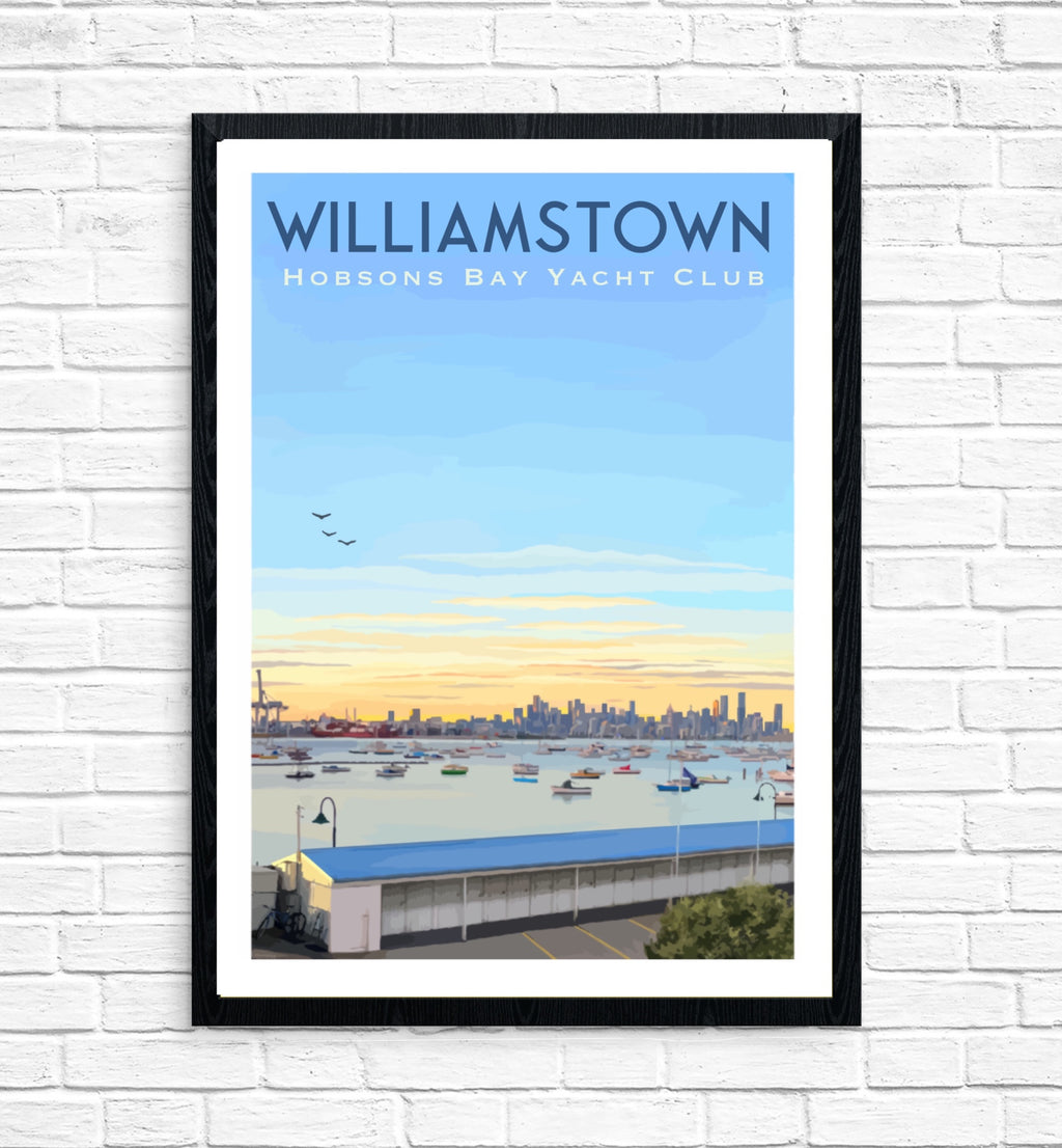 Vintage Poster - Williamstown Hobsons Bay Yacht Club Sky