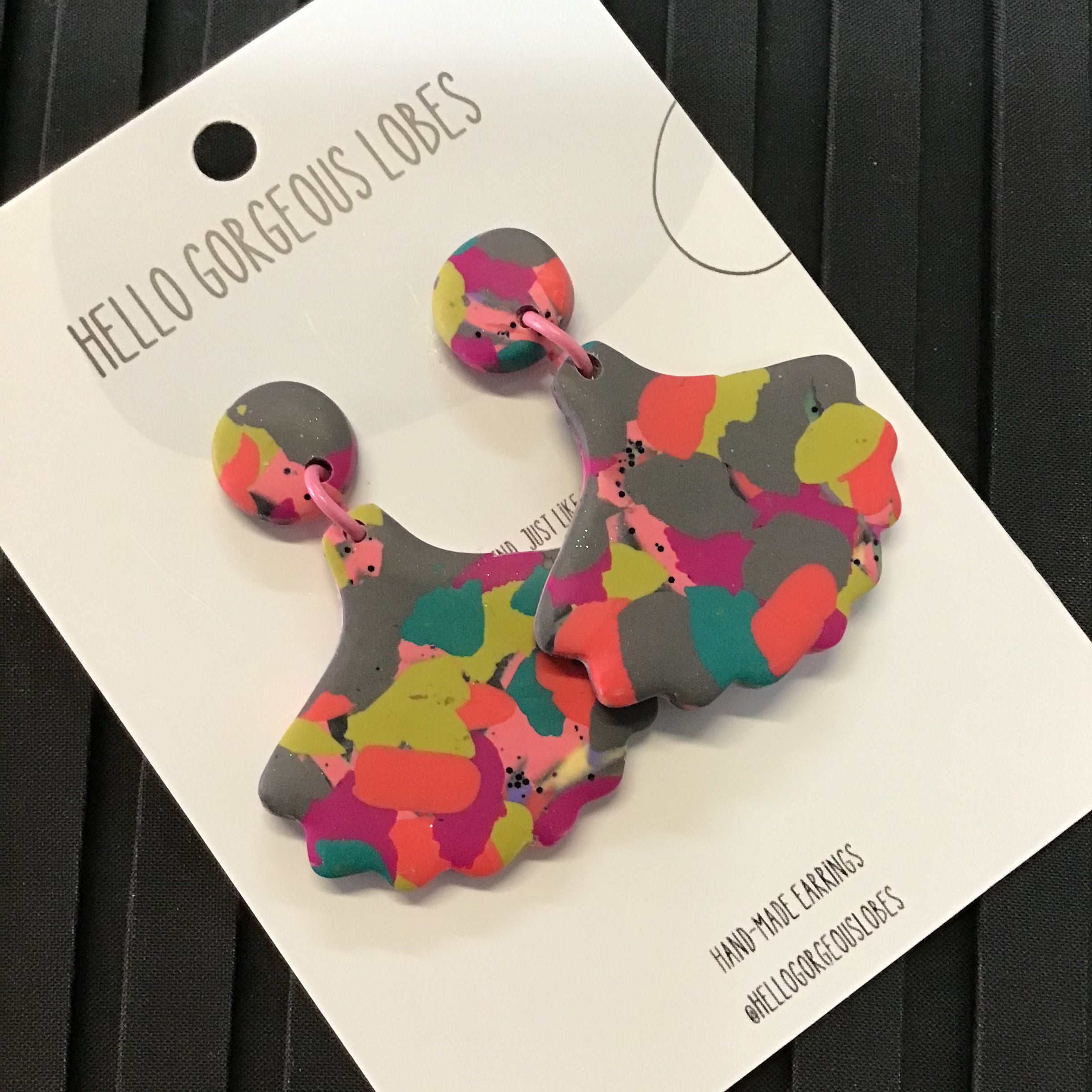 Polymer Clay Handmade Earrings - Multicolour Abstract