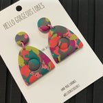 Polymer Clay Handmade Earrings - Multicolour Abstract