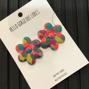 Polymer Clay Handmade Earrings - Multicolour Abstract