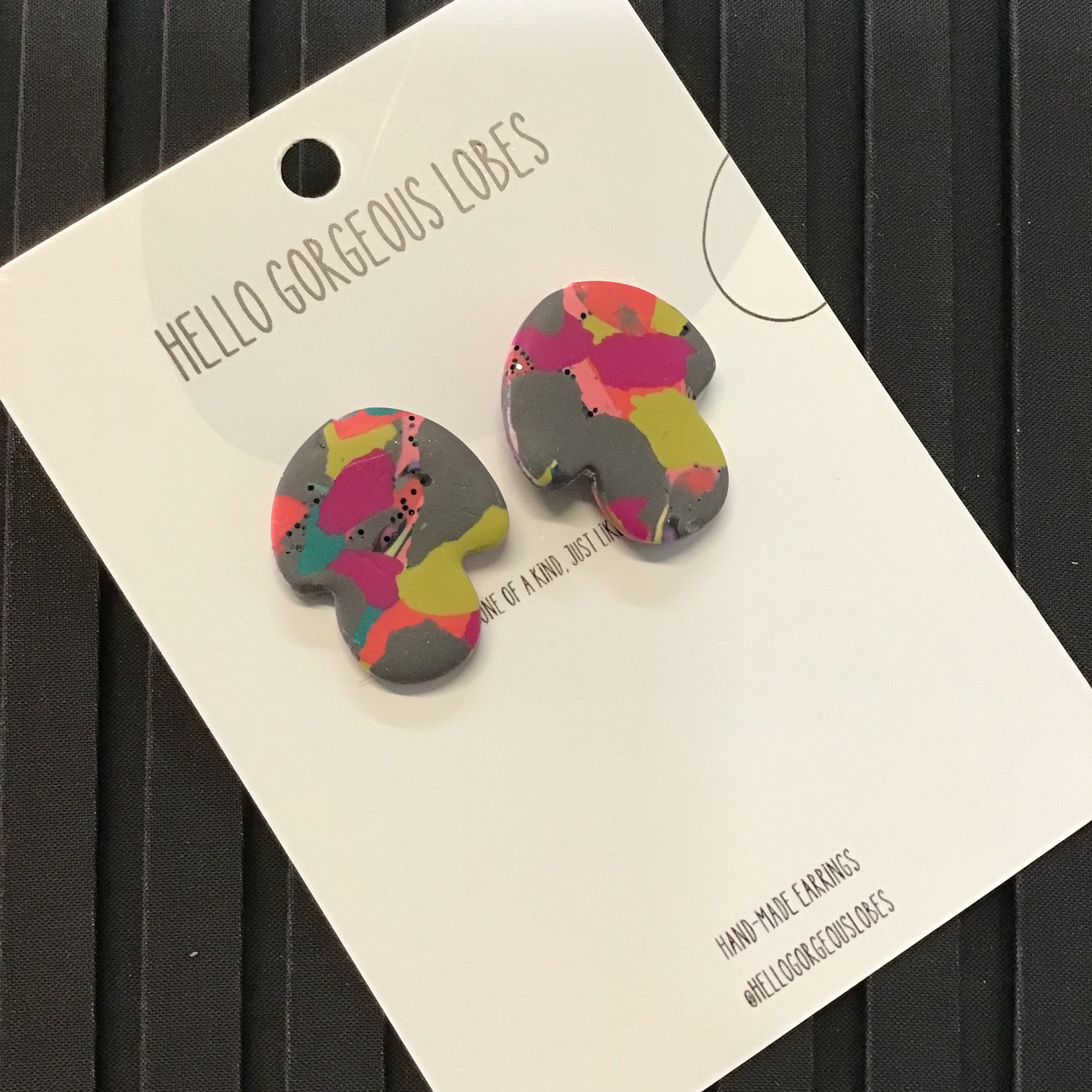 Polymer Clay Handmade Earrings - Multicolour Abstract