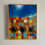 Spray paint on Canvas Original Artwork - Containers & Palms (Large Rectangle)