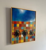 Spray paint on Canvas Original Artwork - Containers & Palms (Large Rectangle)