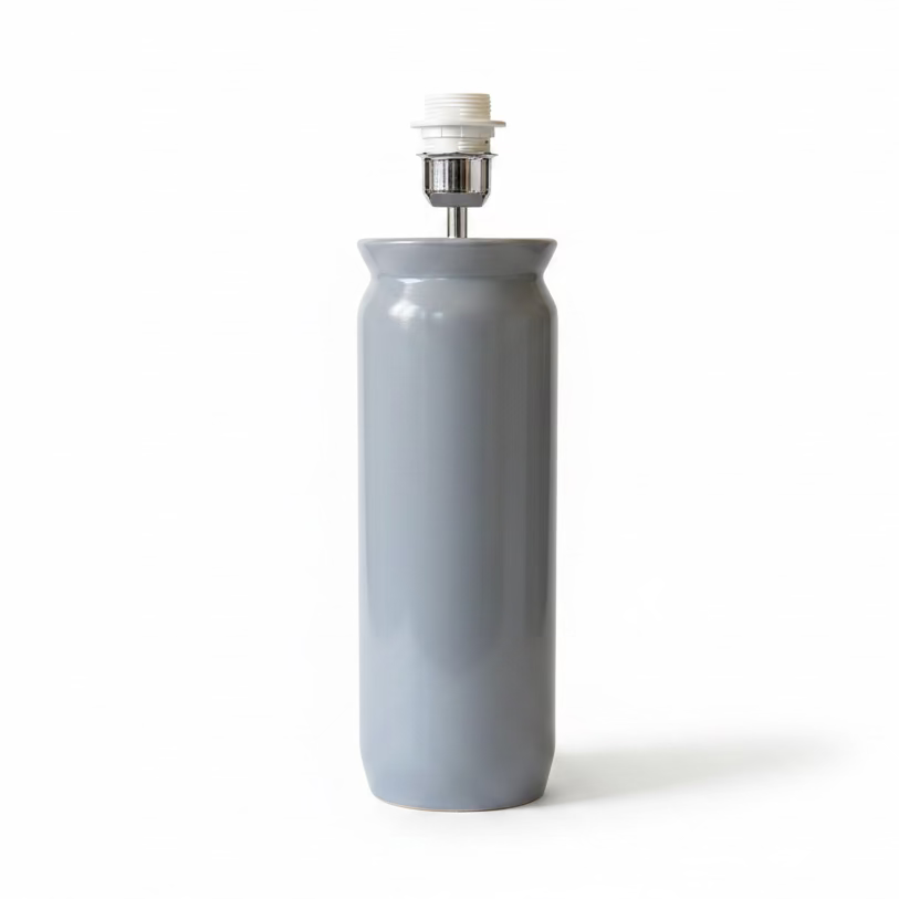 Lamp Base Only - Grey Ceramic Column Table Lamp