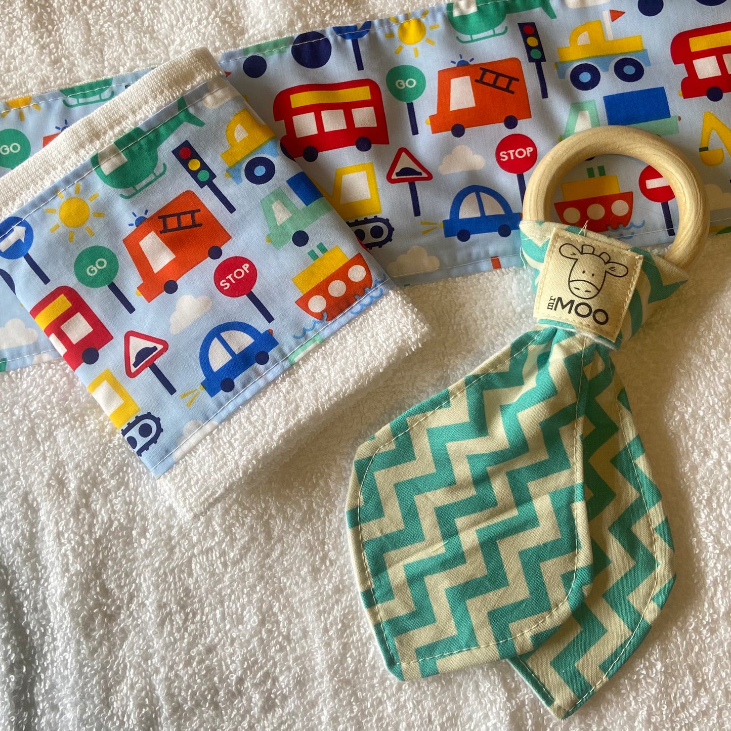 Gift Box - Towel, Wash Cloth & Bamboo Teether