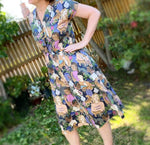 Women’s Handmade Fitted Dress with Pockets -  Finding My Way / MEDIUM