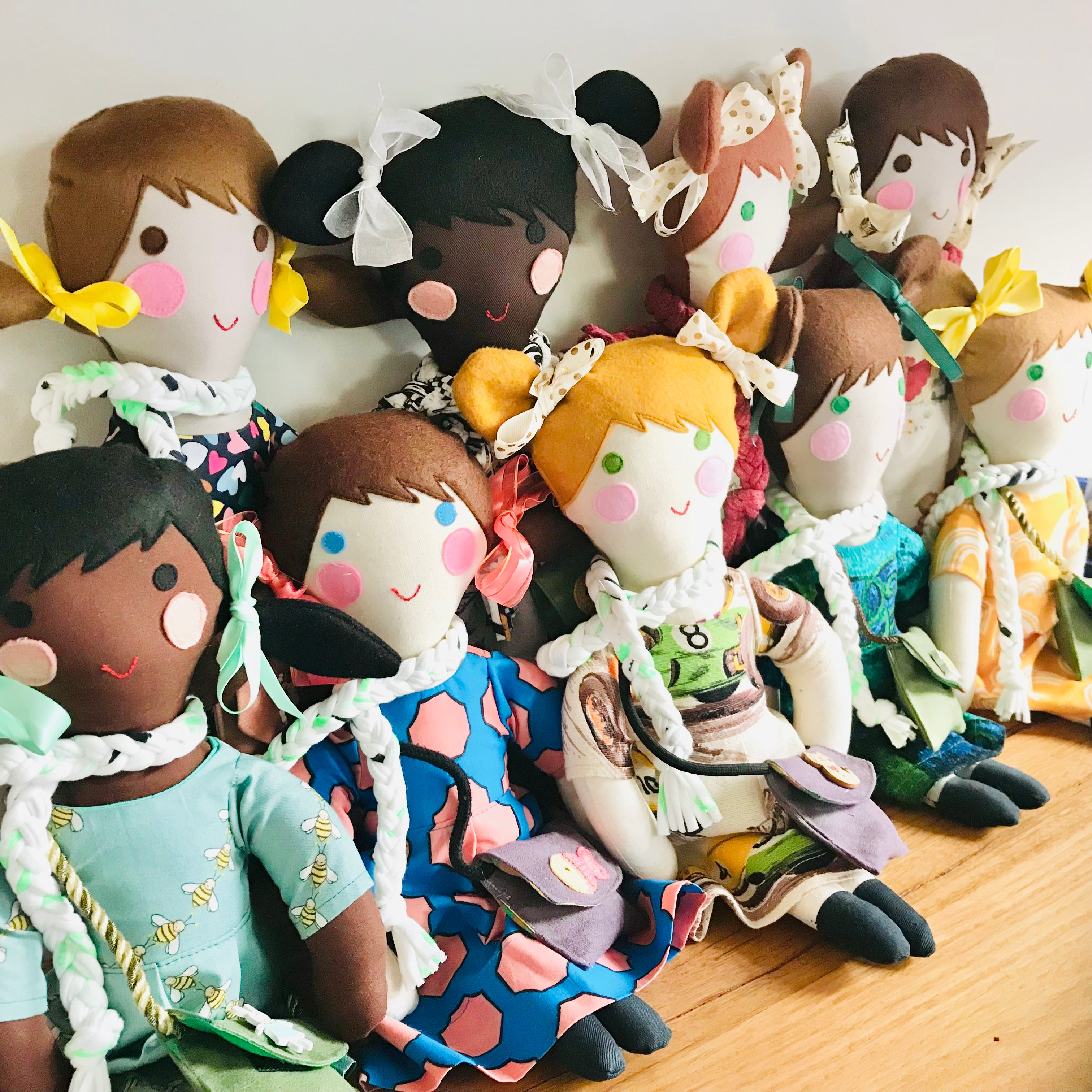 Handmade One-Of-A-Kind Best Friends Cloth Dolls