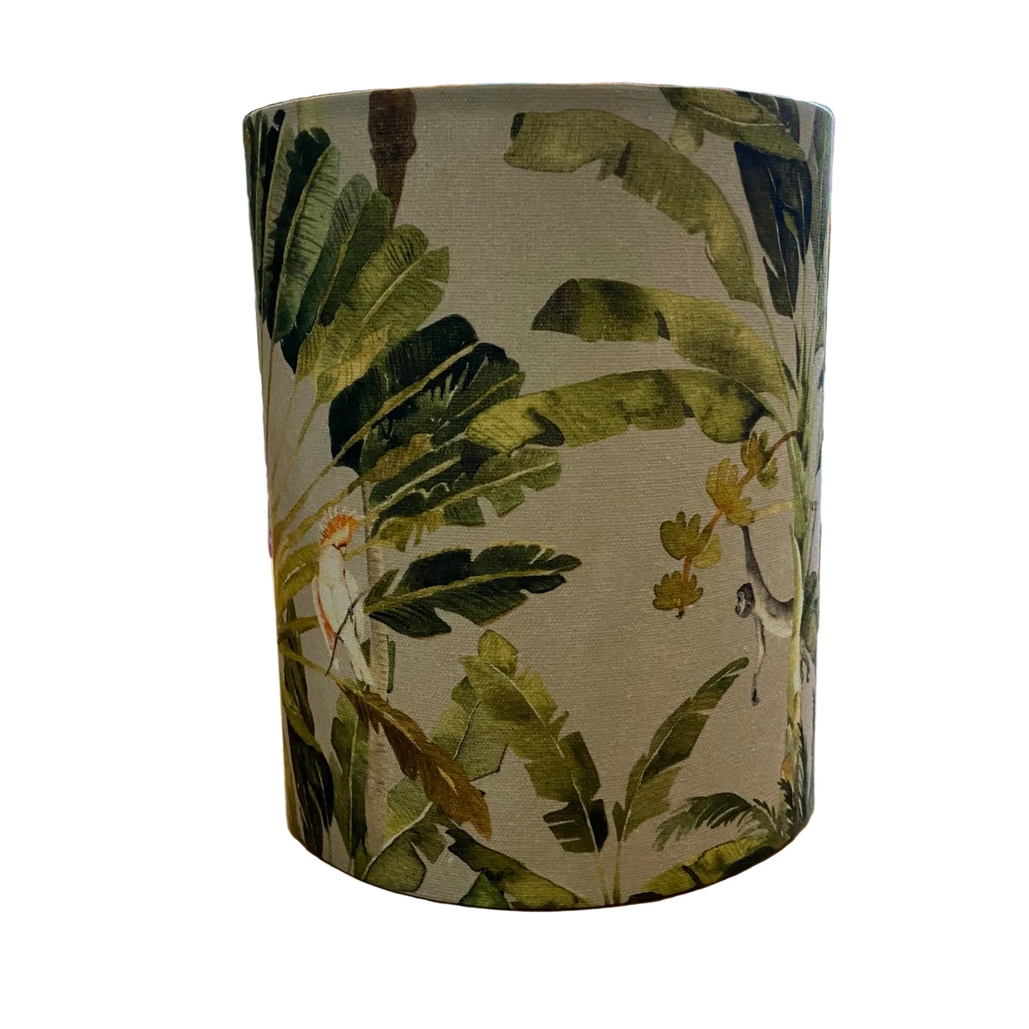 Black Ceramic Raindrop Table Lamp with Jungle Palms Shade (pair available)