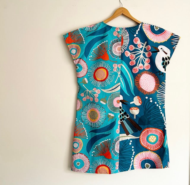 Women’s Handmade Artista No Waste Dress with Pockets -  Kookaburra / LARGE