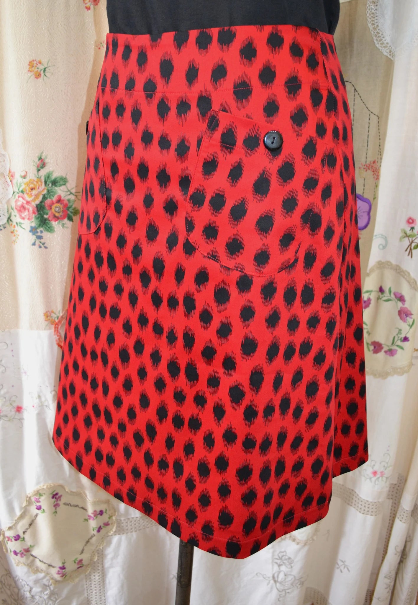 Women's Handmade Pocket Skirt - Ladybird