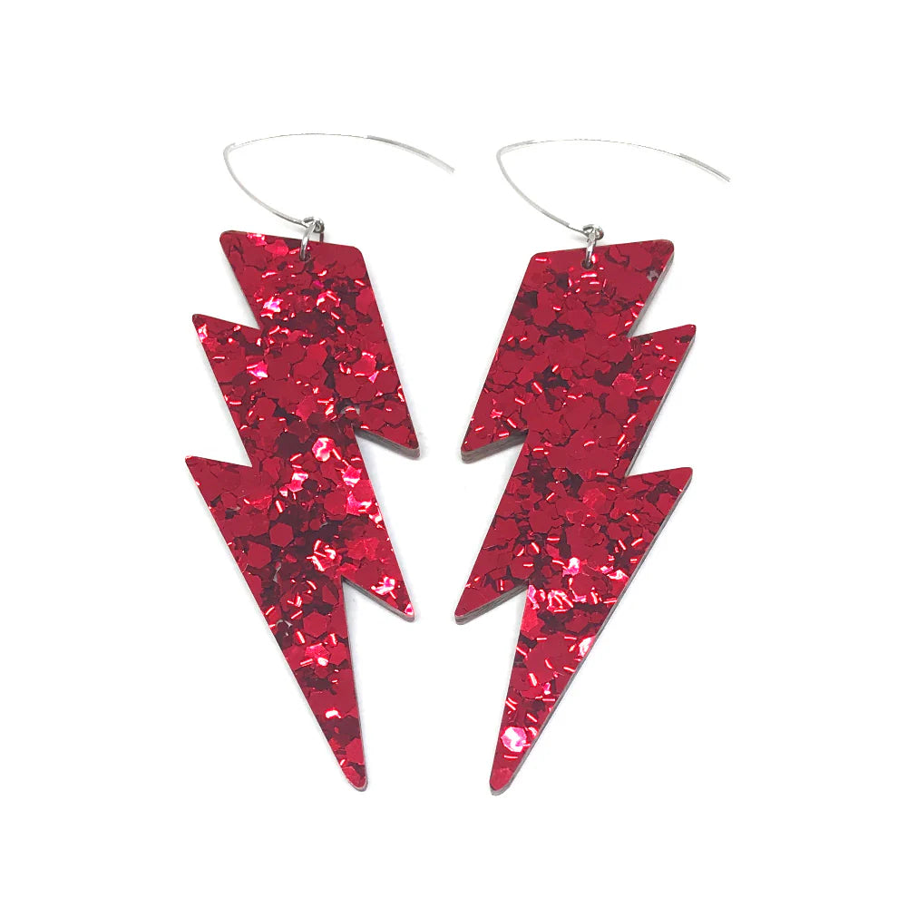 Lightening Bolt Hook Earrings - Mega