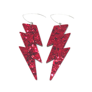 Lightening Bolt Hook Earrings - Mega