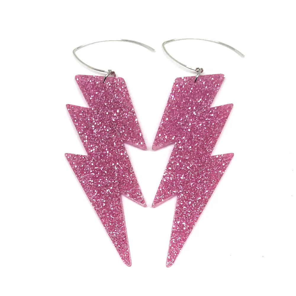 Lightening Bolt Hook Earrings - Mega