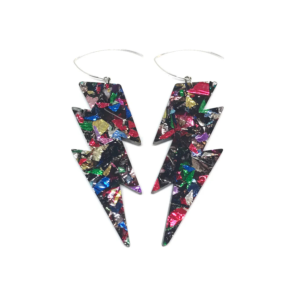 Lightening Bolt Hook Earrings - Mega