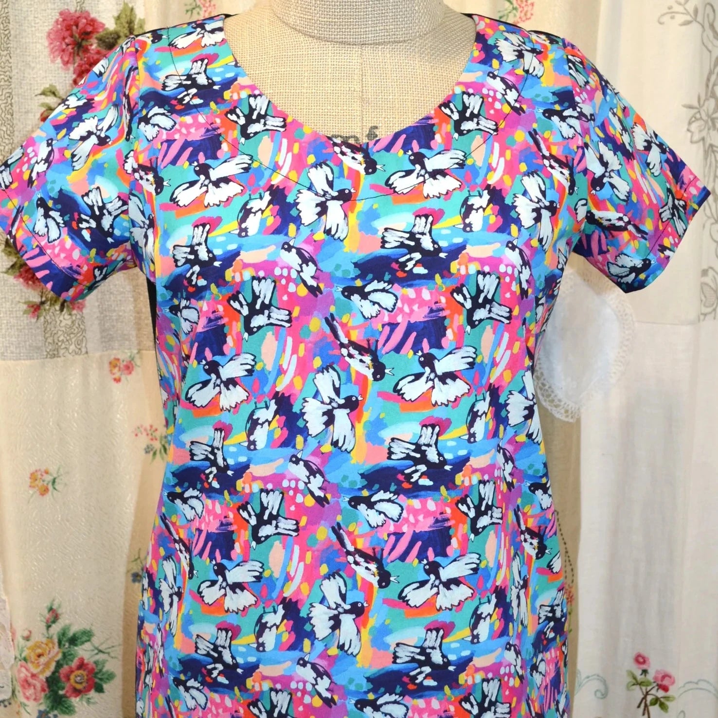 Women's Handmade V Top - Magpies **ON SALE**