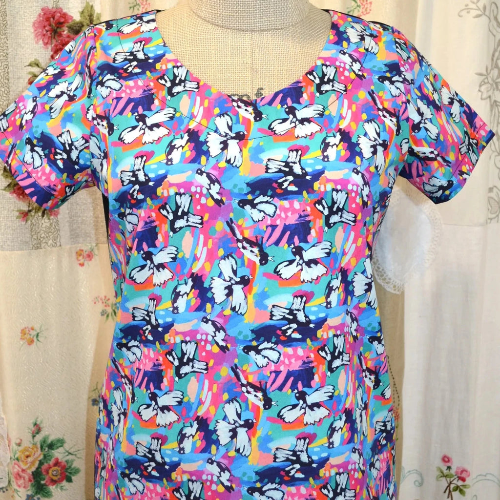 Women's Handmade V Top - Magpies **ON SALE**